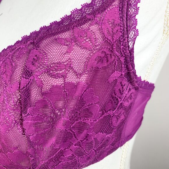 NWT Adore Me Women's Charlize Unlined Scoop-Neck Balconette Bra Purple sz 32B - Picture 5 of 7